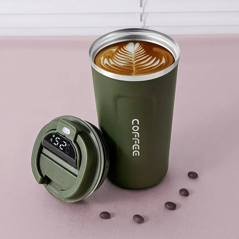 380/510Ml Thermos Coffee Mug Stainless Steel Coffee Cup Temperature Display Vacuum Flask Thermal Tumbler Insulated Water Bottle