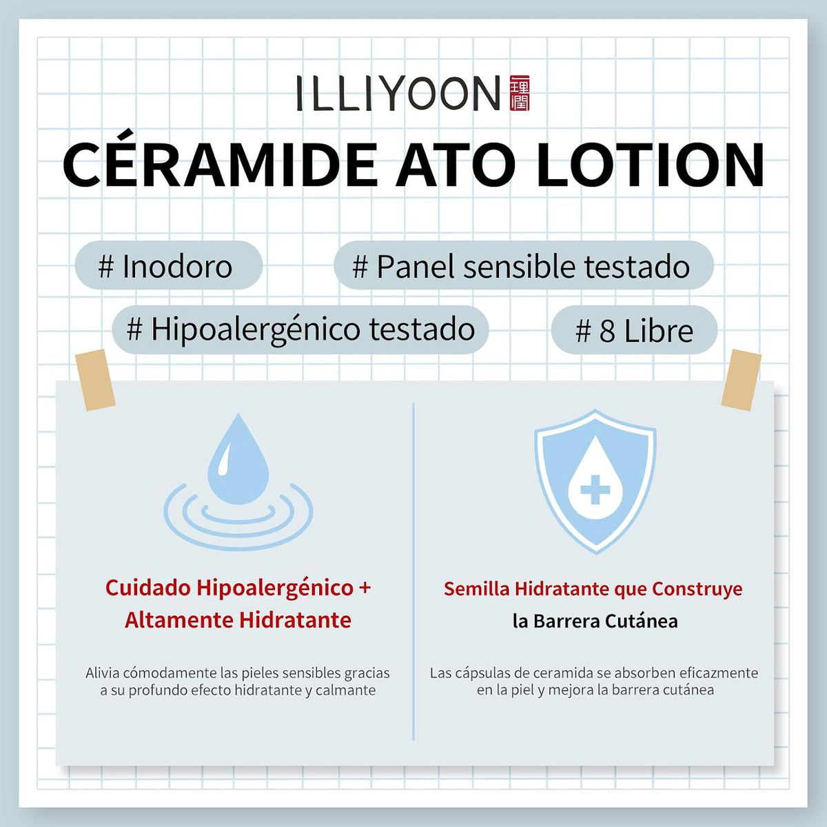 ILLIYOON Ceramide Ato Lotion 68Ml, Fortalecer Y Restaurar La Barrera Cutánea Con Ceramida De Soja Para Pieles Secas Y Sensibles, Hidratante Suave Para Niños Y Adultos, Vegano, Sin Perfume