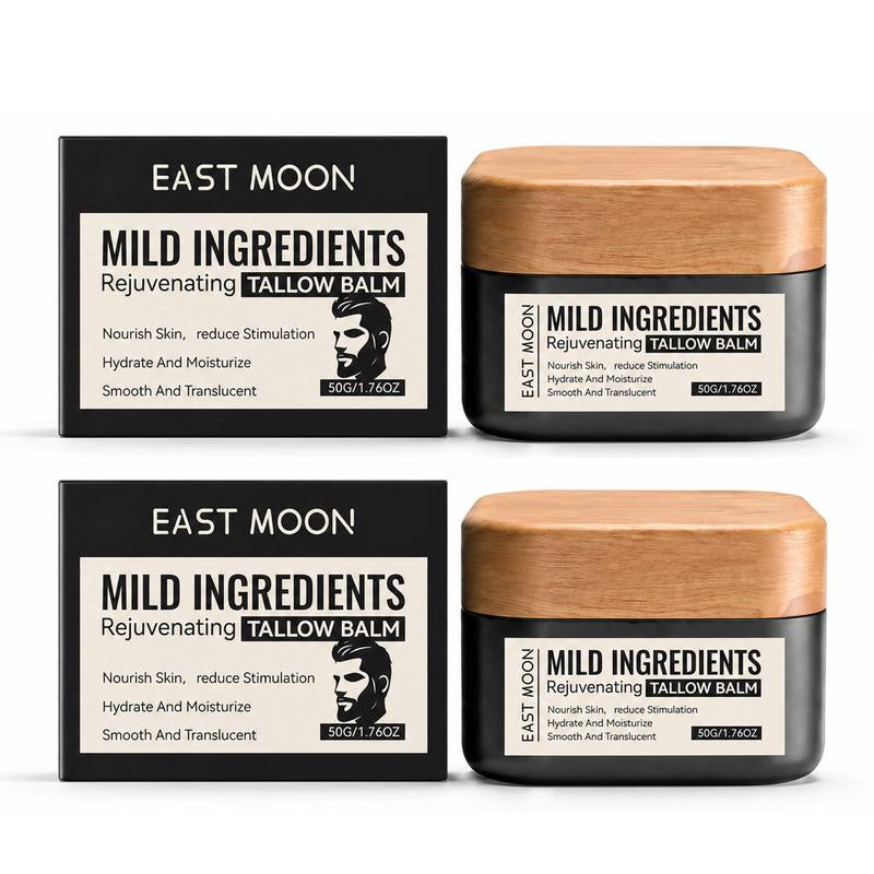 Tallow Balm Facial Moisturizer, Men'S Rejuvenating Tallow Balm, Hydrating & Soothing Face Cream, Mild & Non-Irritating, Fast-Absorbing, Continuous Moisturizer for Men with Dry & Sensitive Skin