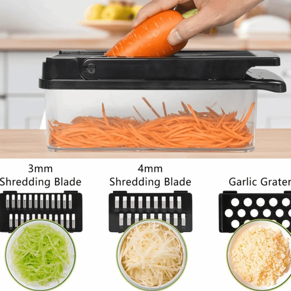 Efficient Multi-functional Vegetable Chopper Labor-saving with Drain Basket Vegetable Cutter Household Vegetable Slicer