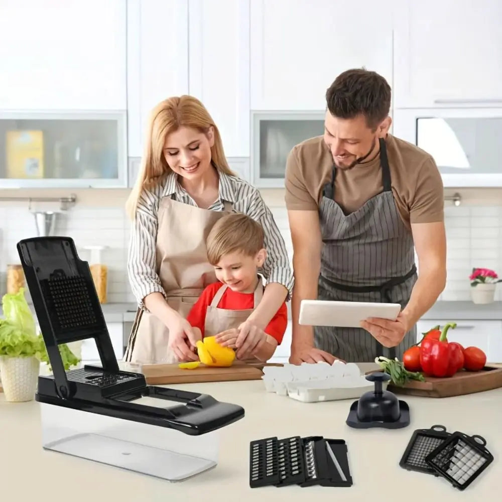 Efficient Multi-functional Vegetable Chopper Labor-saving with Drain Basket Vegetable Cutter Household Vegetable Slicer