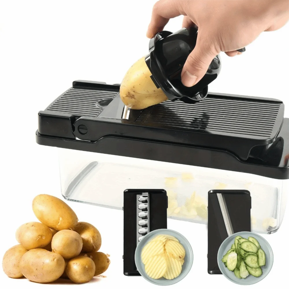 Efficient Multi-functional Vegetable Chopper Labor-saving with Drain Basket Vegetable Cutter Household Vegetable Slicer