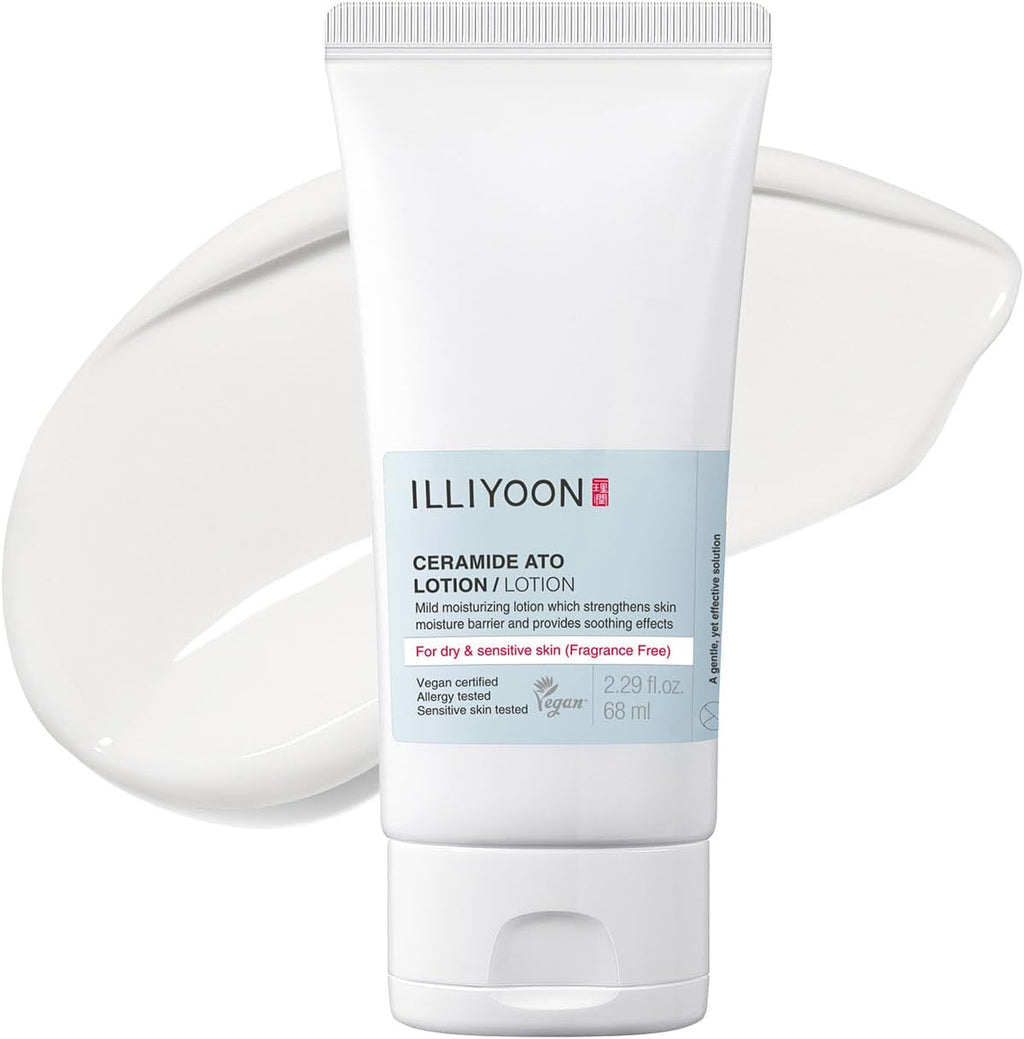 ILLIYOON Ceramide Ato Lotion 68Ml, Fortalecer Y Restaurar La Barrera Cutánea Con Ceramida De Soja Para Pieles Secas Y Sensibles, Hidratante Suave Para Niños Y Adultos, Vegano, Sin Perfume